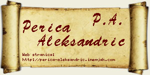 Perica Aleksandrić vizit kartica